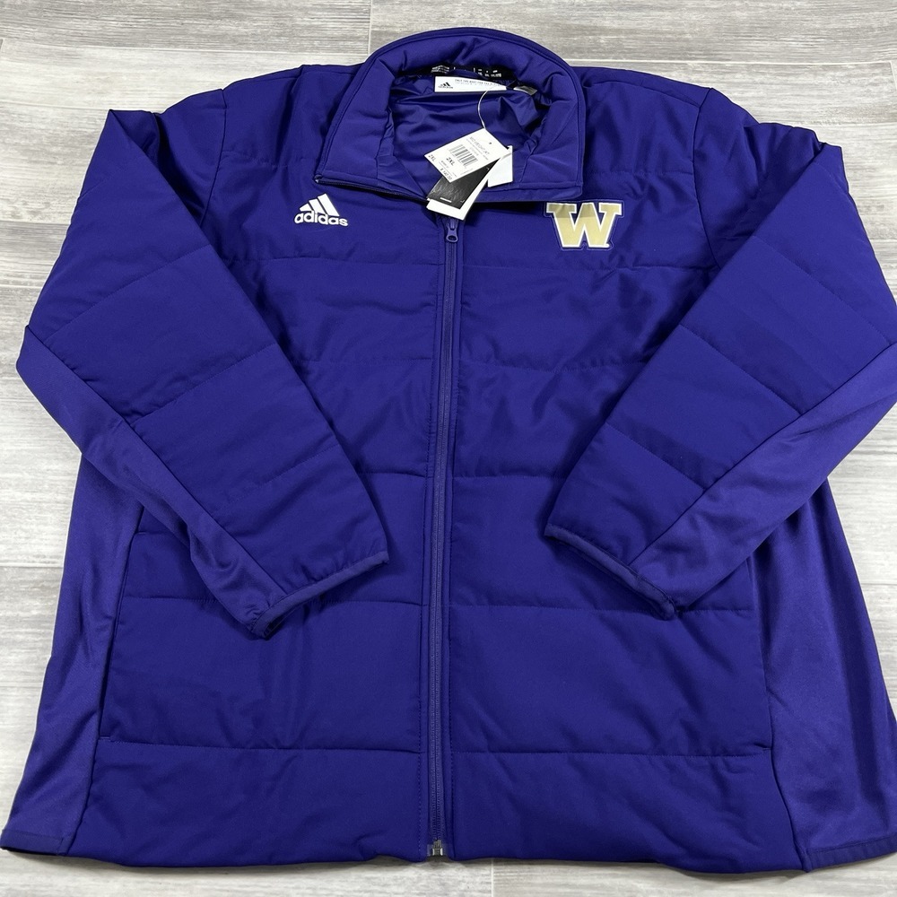 Adidas Mens Mid Weight Jacket Washington Huskies Purple GE2880 Size 2XL MSRP$140